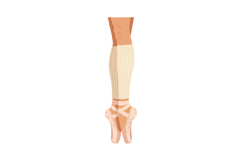Ballet dancer legs in pointe shoes and beige leg warmers vec Product Image 1