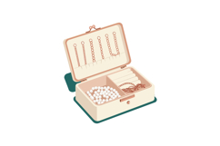 Jewelry box with pearl necklaces and bracelets vector illust Product Image 1