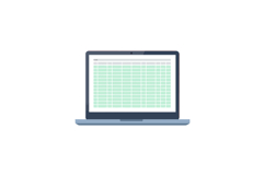 Laptop computer with spreadsheet data screen business techno Product Image 1
