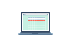 Laptop screen showing calendar schedule with highlighted dat Product Image 1