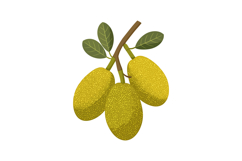 Jackfruit branch with green leaves detailed vector illustrat Product Image 1