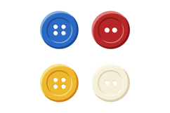 Colorful round sewing buttons in blue red yellow and cream v Product Image 1