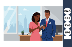 Business colleagues using smartphones in modern office with Product Image 1