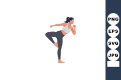 Woman practicing yoga balance pose in activewear vector illu Product Image 1