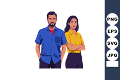Man and Woman Standing Confidently Together in Casual Clothe Product Image 1
