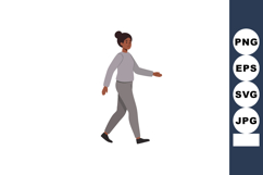 Woman walking casual style in grey clothes vector illustrati Product Image 1