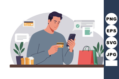 Man using smartphone and credit card for online shopping wit Product Image 1