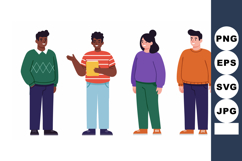 Diverse group of young people standing together in casual co Product Image 1
