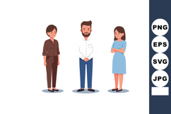 Group of three diverse people standing with different expres Product Image 1