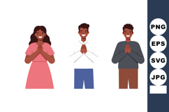 Group of diverse people standing with hands in prayer gestur Product Image 1