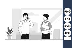 Business colleagues communicating in modern office environme Product Image 1