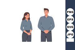 Young man and woman standing together in casual clothes vect Product Image 1