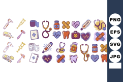 Whimsical Doodle Medical Icons Border Product Image 1