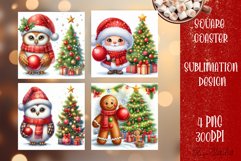 Christmas santa claus animal Sublimation Coaster Design Product Image 1