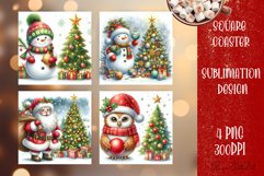 Christmas santa claus animal Sublimation Coaster Design Product Image 1