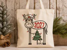 Funny Christmas 2027 Cow SVG Cut File for Cricut PNG Product Image 6