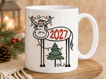 Funny Christmas 2027 Cow SVG Cut File for Cricut PNG Product Image 7