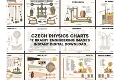 12 Prints Czech Engineering Diagrams Restored Images Product Image 1