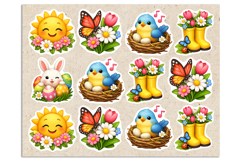 Spring. Print &amp; Cut Stickers PNG Product Image 2