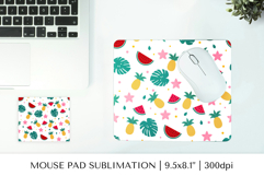 Tropical mouse pad sublimation design. Summer mousepad 04 Product Image 1