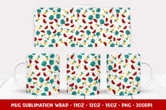 Tropical Mug Sublimation Design. Summer Coffee Mug Wrap 001 Product Image 1