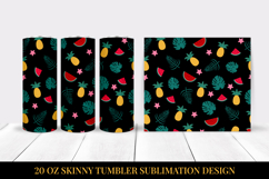 Tropical Tumbler Wrap. Summer Tumbler Sublimation Design 05 Product Image 1