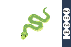 Green snake with yellow spots and black eyes vector illustra Product Image 1