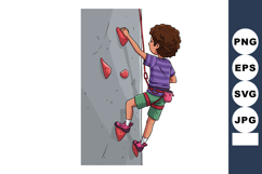 Child Rock Climbing Wall Activity Sport Illustration in Vert Product Image 1