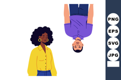 Diverse man and woman standing together in casual clothes ve Product Image 1