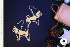Siberian Husky Dog Earrings Laser Cut File | Dog SVG Design Product Image 2