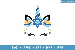 Hanukkah Unicorn Head SVG - Hanukkah T Shirt Design Product Image 2