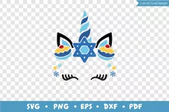 Hanukkah Unicorn Head SVG - Hanukkah T Shirt Design Product Image 3