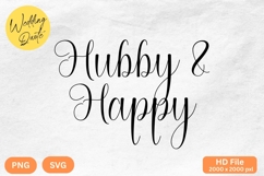 Hubby &amp; Happy - Wedding Quote SVG&#039;s Cut Product Image 1