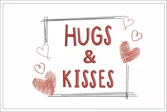 Hugs and kisses embroidery design, Valentine's Day design Product Image 1