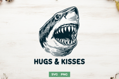 Funny Shark SVG for Sarcastic Shirts - Hugs and Kisses PNG Product Image 1