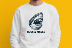 Funny Shark SVG for Sarcastic Shirts - Hugs and Kisses PNG Product Image 3