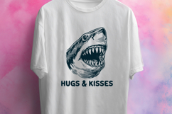 Funny Shark SVG for Sarcastic Shirts - Hugs and Kisses PNG Product Image 2