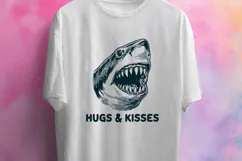 Funny Shark SVG for Sarcastic Shirts - Hugs and Kisses PNG Product Image 2