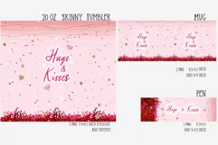 hugs and kisses valentines day sublimation design for tumbler and mug and pen
