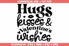 Hugs kisses and Valentines wishes SVG | Valentine's Day SVG Product Image 1