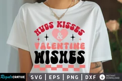 Hugs Kisses And Valentine SVG, Valentine's Day SVG Design Product Image 1