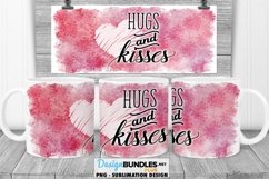 Hugs and Kisses Mug Sublimation | Scribble Heart Mug Product Image 1