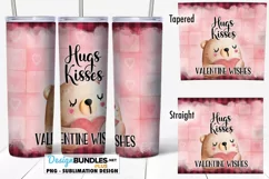 Hugs Kisses Valentine Wishes Teddy 20 oz Tumbler Sublimation Product Image 1
