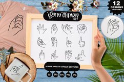 Human Hand In Various Gestures Clipart Set Product Image 1
