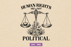 Human Rights Are Not Political SVG - Social Justice Scales Product Image 1
