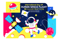10 Human Space Flight Day Illustration Product Image 1