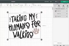 Humans For Walkies Dog Bandana Quote SVG Design Cricut DIY