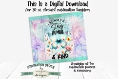 Stay Humble & Kind Butterfly 20oz Seamless Tumbler Wrap Product Image 2