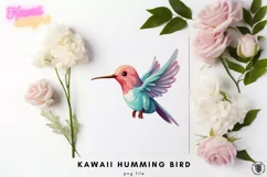 Kawaii humming bird, cute transparent png file Product Image 1