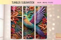 Hummingbird 3D Tumbler Wrap  3d Sublimation Tumbler Design